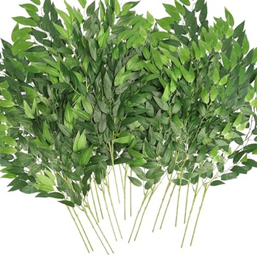 Ruscus Stem Faux - Искусственные итальянские ветки рускуса, 20 штук,