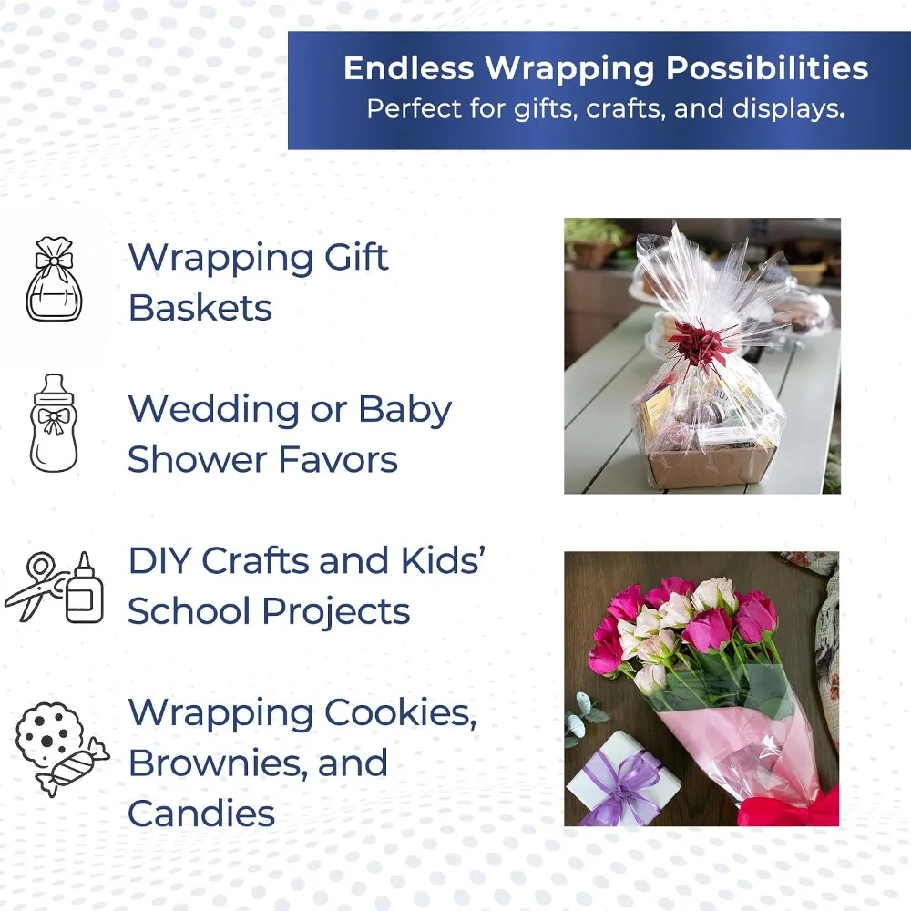 Прозрачная целлофановая пленка – обзор и цена Cellophane Wrap Clear